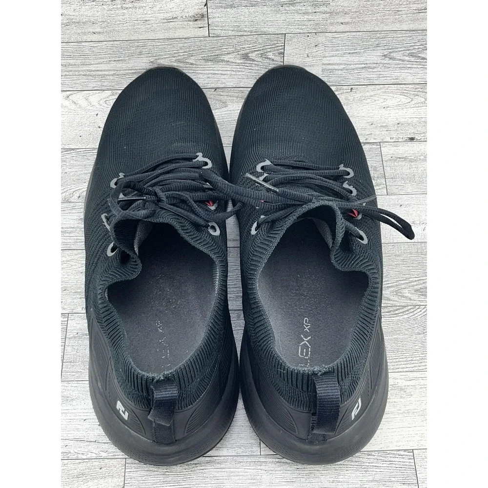 FootJoy‎ Flex XP Shoes Mens Size 12 Black Knit Waterproof Golf Sneakers 56271